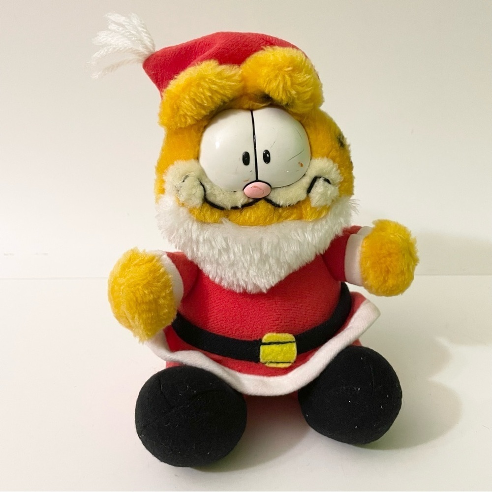 Vintage Garfield Santa Claus Christmas Stuffed Plush Toy